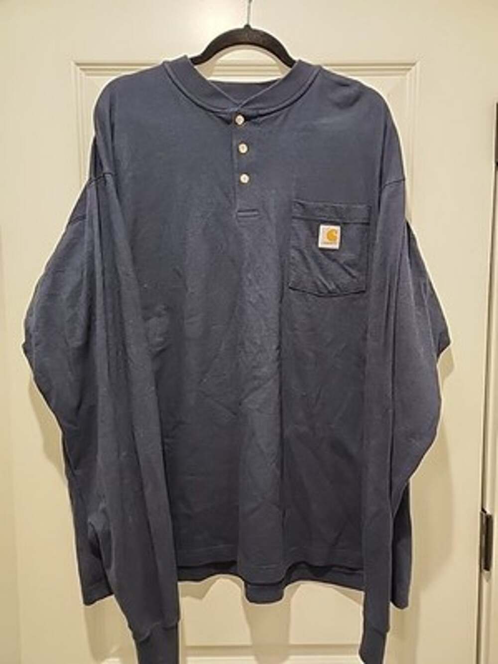 Men's XXL Carhartt Men's Long Sleeve Pocket Henley Navy